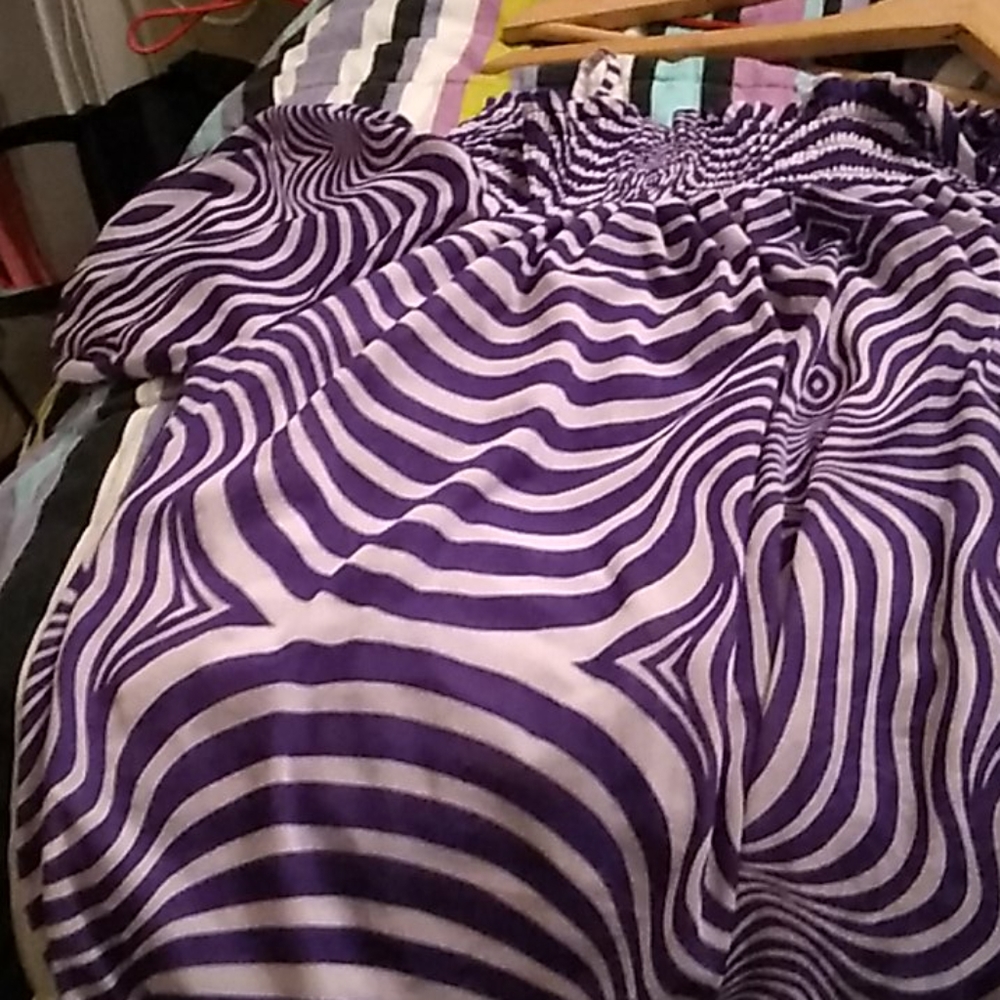 Purple and white top